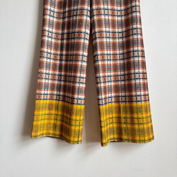 Vintage 70s JANTZEN Plaid 2 Piece Matching Disco Leisure Suit - Picture 3 of 12